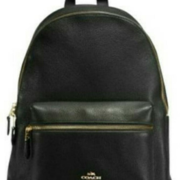 coach black backpack women's